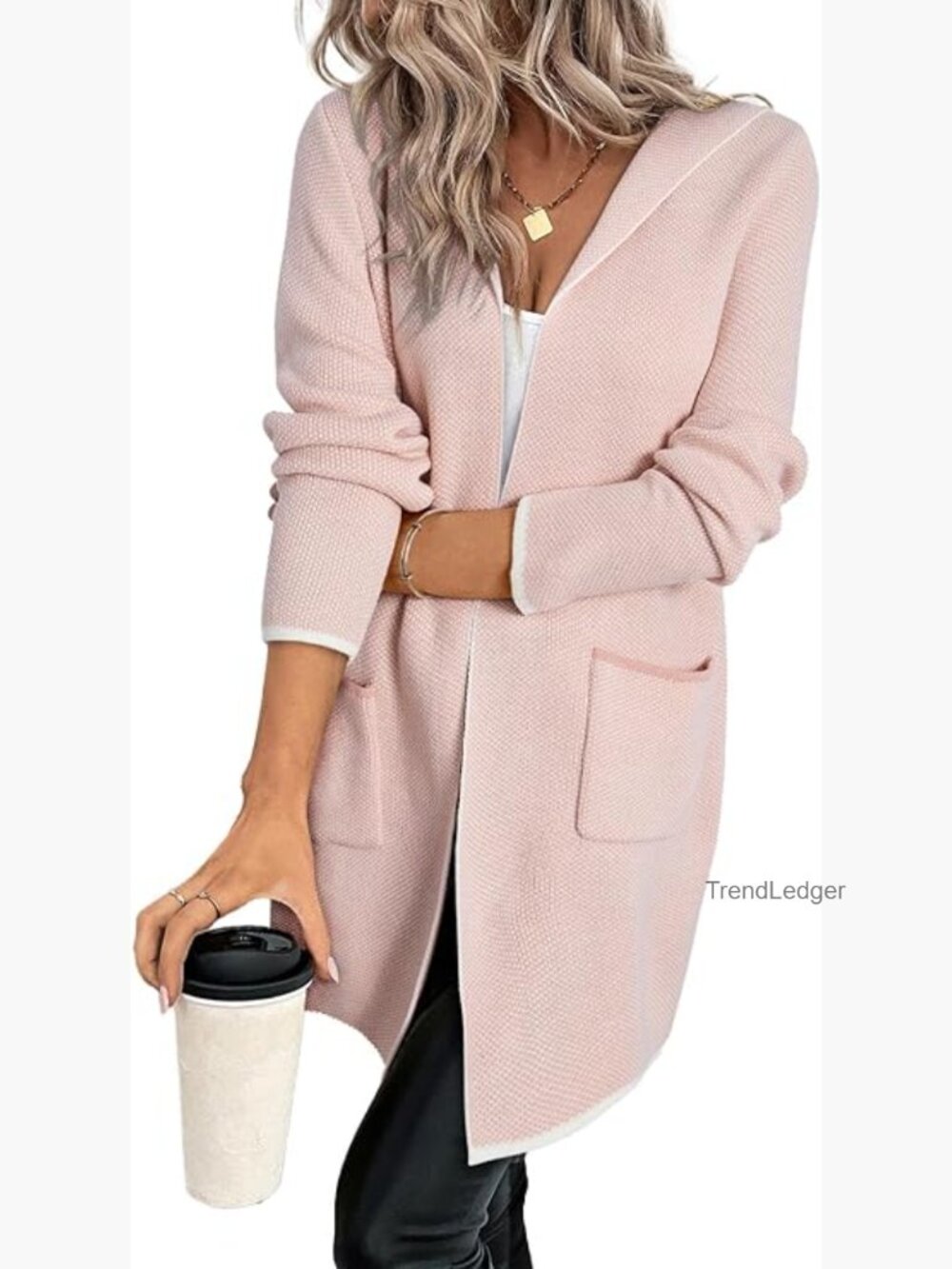 Oversized Chunky Hooded Cardigan Sweater Long Sleeve Open Front